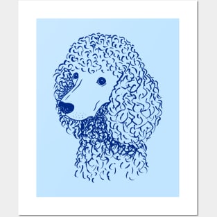 Poodle (Light Blue and Blue) Posters and Art